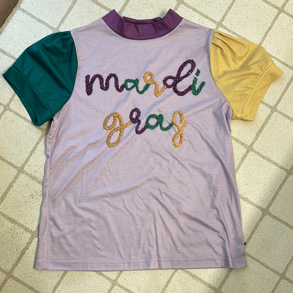 Colorful women’s  Mardi Gras Shirt
